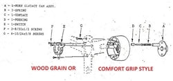 1966 - 1972 Chevelle Horn Contact Plunger Pin, Spring, and Retainer with Tab, Angle 3