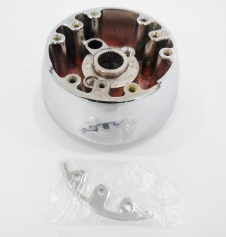 1967 - 1968 Chevelle or Nova CHROME Steering Wheel Mounting Hub, Angle 2
