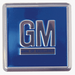 Stamped Metal Mark of Excellence Blue GM Door Decal