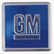 Stamped Metal Mark of Excellence Blue GM Door Decal