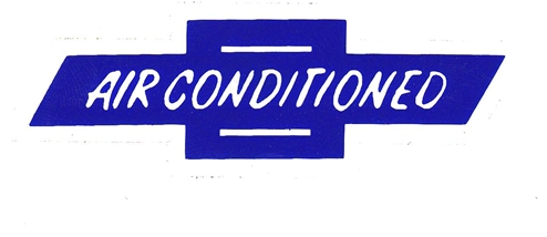 Chevelle and Nova Air Conditioned Blue Chevy Bowtie Window Decal