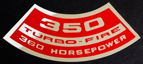 Air Cleaner Decal, 350 Turbo Fire with 360 Horsepower