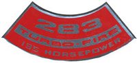 283 Air Cleaner Breather Decal, Turbo-Fire 195 Horsepower
