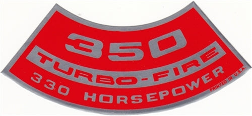 Air Cleaner Decal, 350 Turbo-Fire 330 HP