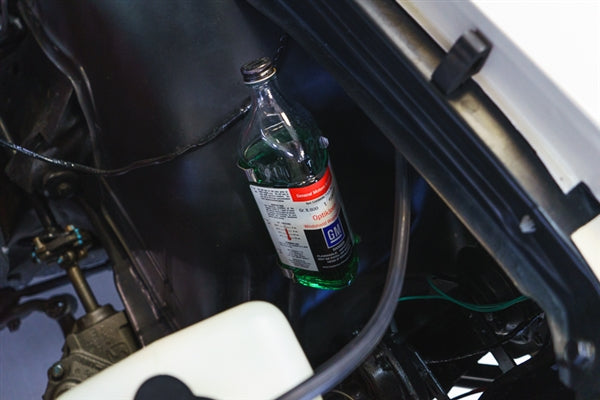 Optikleen Triangular Glass Windshield Washer Bottle Solvent Label, Angle 2
