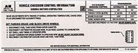 1971 Emission Decal, 307 2 Barrel, DT Code, 3982977