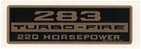 Valve Cover Decal, 283 Turbo-Fire 220 Horsepower, Each