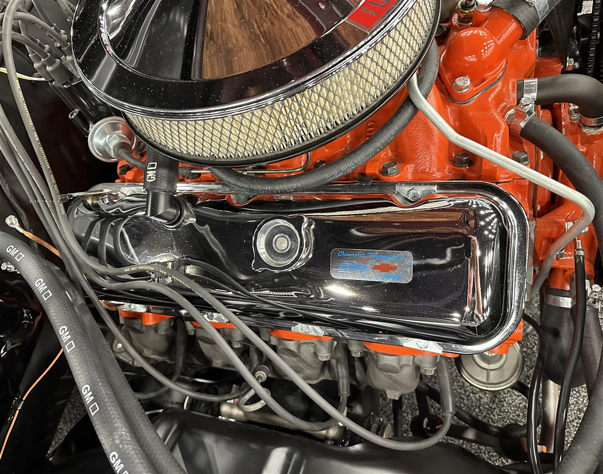 Big Block Valve Cover Decal, Built By Chevrolet Tonawanda The Number 1 Team, Angle 2