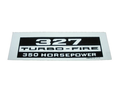 Valve Cover Decal, 327 Turbo-Fire 350 HP