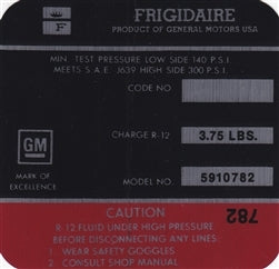1971 Air Conditioning Compressor Decal, 5910782