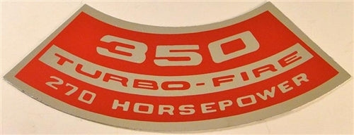 Air Cleaner Decal, 350 Turbo-Fire 270 HP