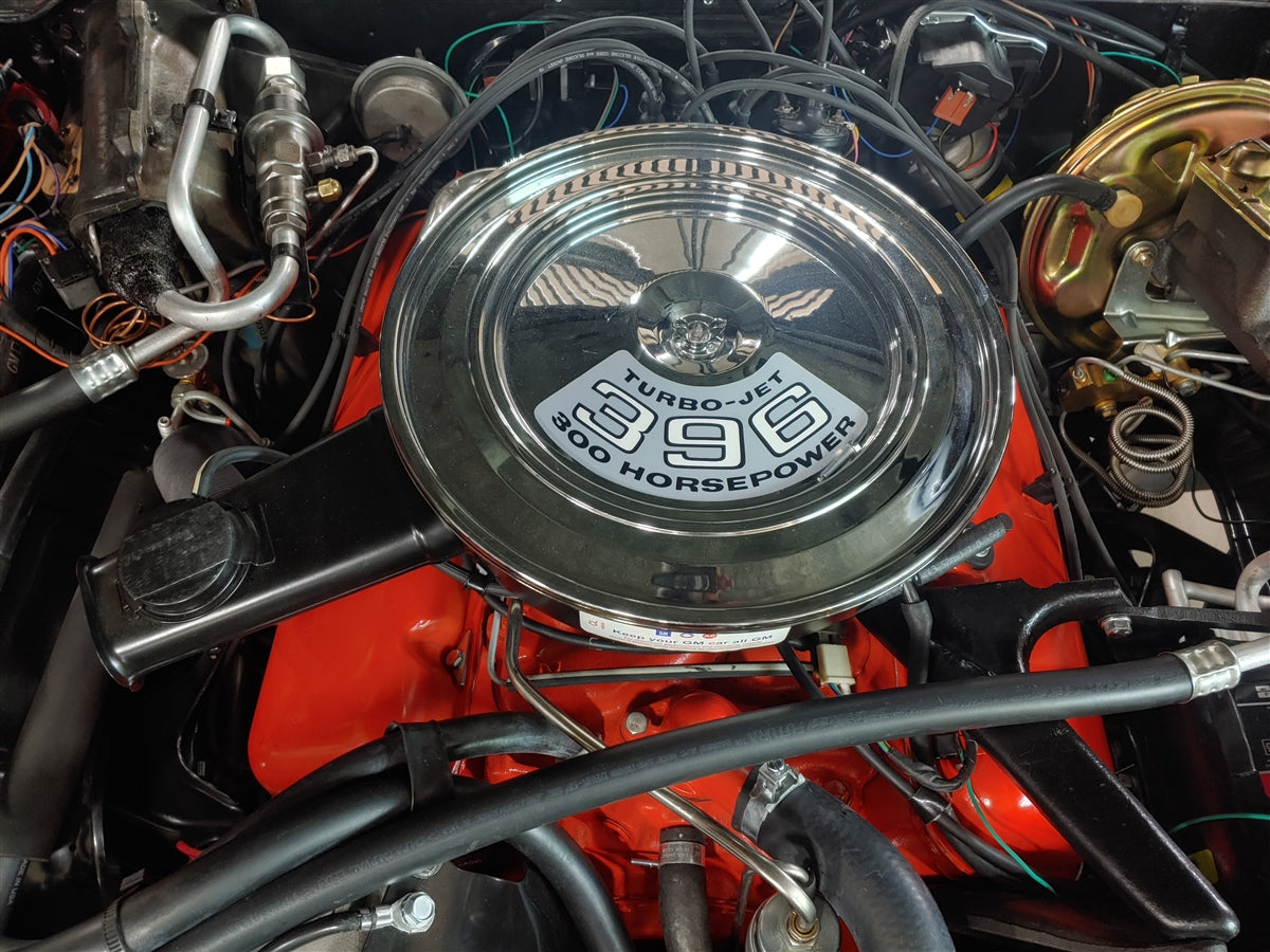 1971 - 1972 Chevelle Air Cleaner Decal, 396 Turbo-Jet 300 HP, Angle 2