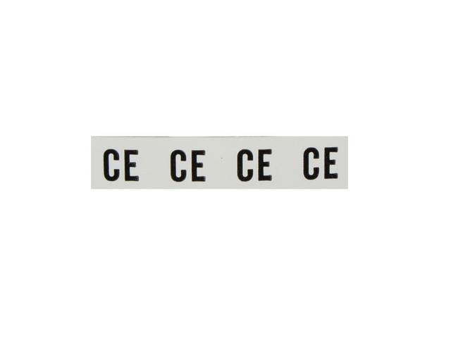 1970 - 1972 Chevelle Throttle Cable Identification Decal Tag, CE Code