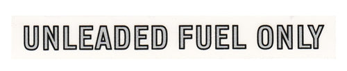 4 and 1/4 Inch Unleaded Fuel Only Decal, Black AND Silver, Angle 2
