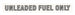 4 and 1/4 Inch Unleaded Fuel Only Decal, Black AND Silver, Angle 2