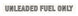 4 and 1/4 Inch Unleaded Fuel Only Decal, Black AND Silver, Angle 2