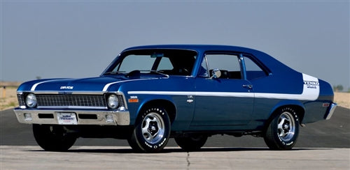1970 Nova Yenko Deuce Decal Stripe Set, White, Angle 3