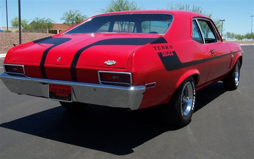 1970 Nova Yenko Deuce Decal Stripe Set, Black, Angle 2
