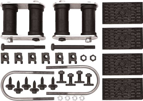 1968 - 1979 Nova Rear Multi Leaf Spring Installation Kit, 2 U Bolts and 4 T Bolts