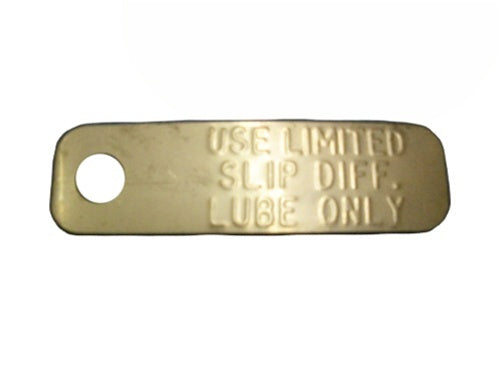 1972 - 1989 Rear End Axle Posi Tag Metal