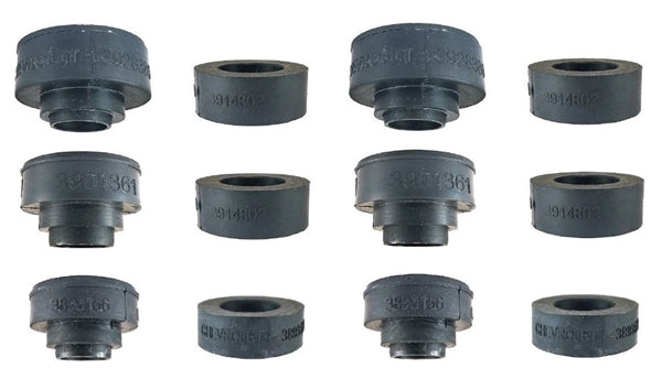 1968 - 1972 Nova GM Licensed OE Style Subframe Body Mount & Rad Support Bushings Set with Part Numbers, Angle 2