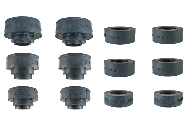 1968 - 1972 Nova GM Licensed OE Style Subframe Body Mount & Rad Support Bushings Set with Part Numbers, Angle 4