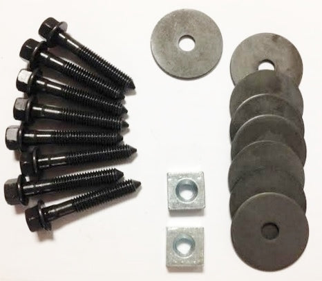 1970 - 1972 Chevelle Coupe Body Mount Bushing Hardware Set: Bolts, Nuts and Washers, OE Style Correct