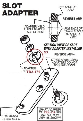 Hurst 4 Speed Shifter Linkage Lever Slot Adapter Set for Muncie Transmissions, 5/16", Angle 2