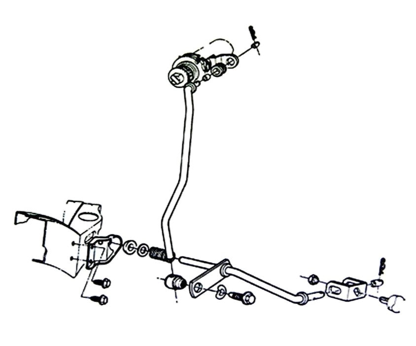 1969 - 1972 Chevelle Automatic Transmission Back-Drive Swivel & Rod Lockout Linkage Set, Angle 5
