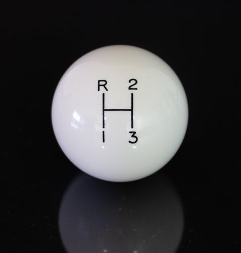 White 3-Speed Shifter Knob Ball for 3/8 Handles