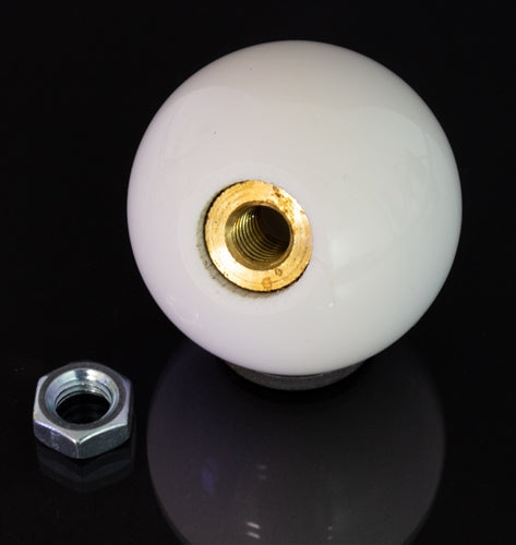 White 3-Speed Shifter Knob Ball for 3/8 Handles, Angle 2