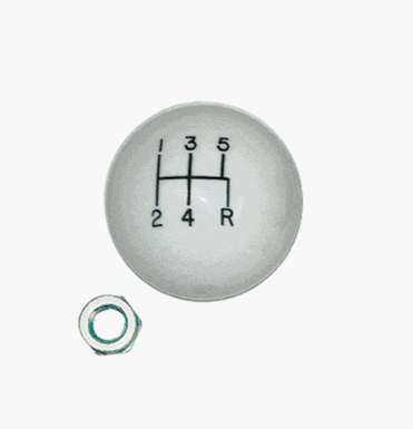 HURST 5 Speed White Shifter Knob Ball, 3/8 Inch Coarse Thread, Angle 2