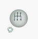 HURST 5 Speed White Shifter Knob Ball, 3/8 Inch Coarse Thread, Angle 2