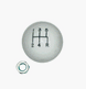 HURST 5 Speed White Shifter Knob Ball, 3/8 Inch Coarse Thread, Angle 2
