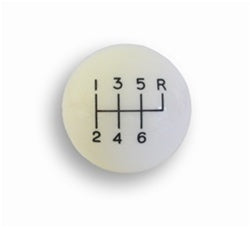 Shifter Knob Ball, White 6 Speed, 3/8 Inch Thread, Coarse