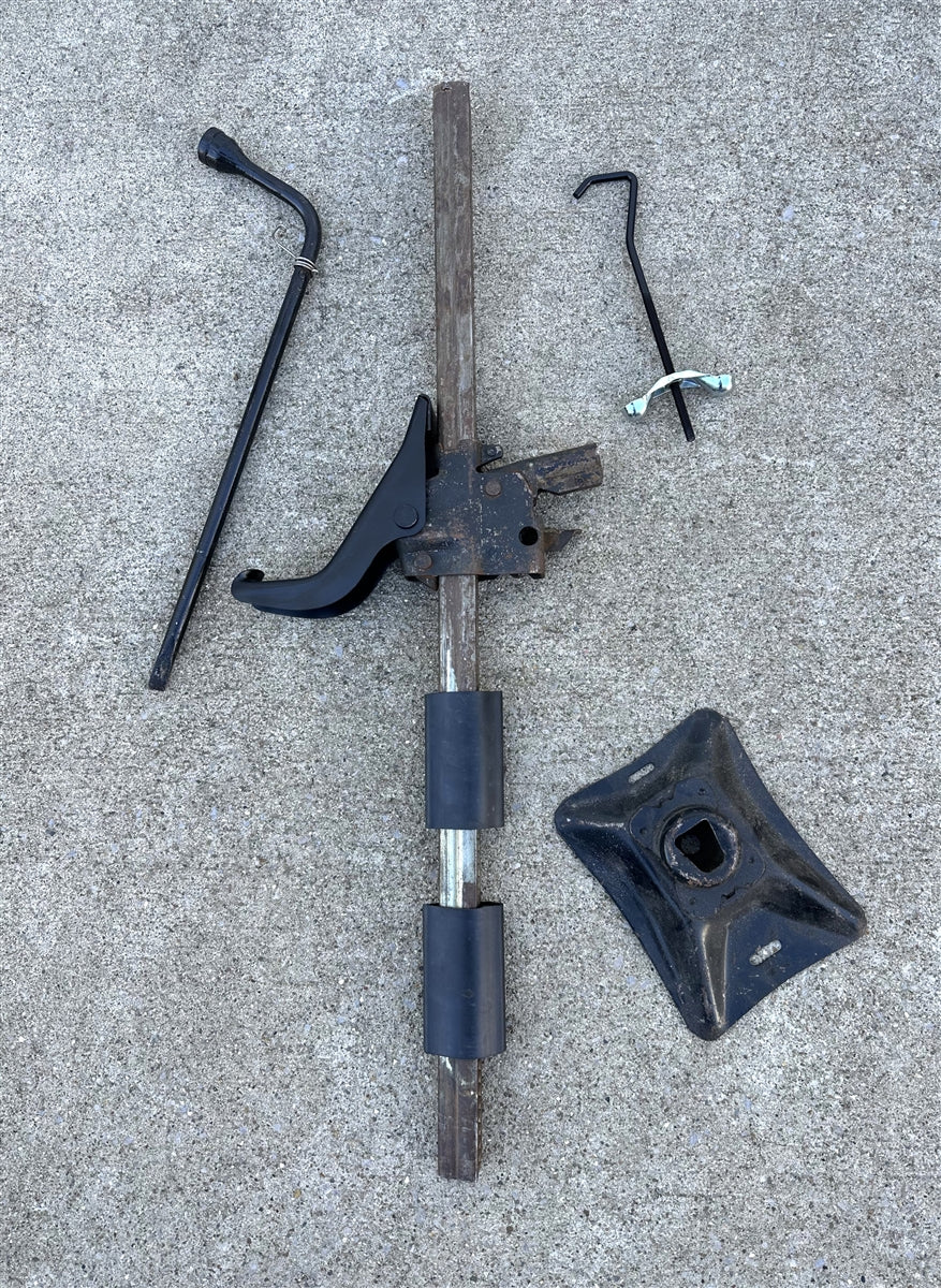 1971 - 1972 Chevelle Trunk Bumper Jack Mast Assembly Kit, Original GM Used, Angle 6