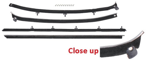 1968 Chevelle Windowfelt Kit, 2 Door Hardtop, OE Style Outer 4 Piece Set