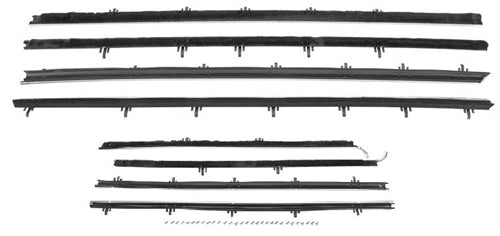 1966 - 1967 Chevelle 2-Door Coupe Window Felt Kit Inner and Outer OE Style, 8 Piece Set