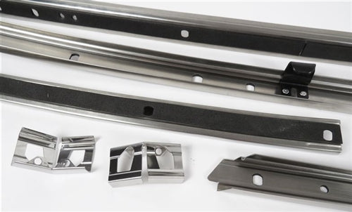 1968 Chevelle Stainless Steel Roof Rail Weatherstrip Channels Set, Angle 3