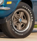 1971 - 1972 Chevelle 5 Spoke Wheel Center Caps Set with Raised Embossed Bowtie, Angle 2