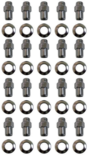 Mag Wheel Lug Nut and Washer Set, Cragar S/S Style, 40 Pieces