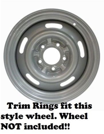 14 X 7 Wheel Trim Rings Set, Rally Wheel Style, Set Of 4, Angle 8