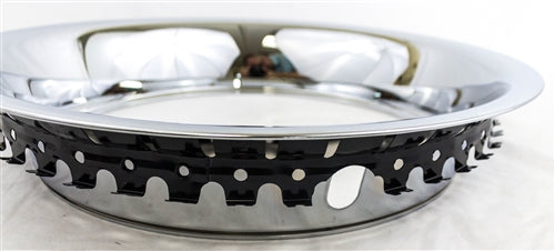 15 X 8 Chevy Rally Wheel Trim Rings, Replacement Style with Rounded Smooth Edge, Set 4, Angle 3