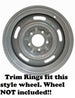 15 X 8 Chevy Rally Wheel Trim Rings, Replacement Style with Rounded Smooth Edge, Set 4, Angle 4