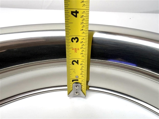 15 X 8 Chevy Rally Wheel Trim Rings, Replacement Style with Rounded Smooth Edge, Set 4, Angle 6
