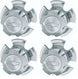 Six Hole Rally Wheel Center Caps, Plastic, Set of 4
