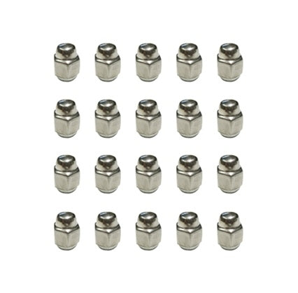Stainless Capped Five Spoke SS Rims and Super Sport Wheels Lug Nuts Set, 20 Pieces