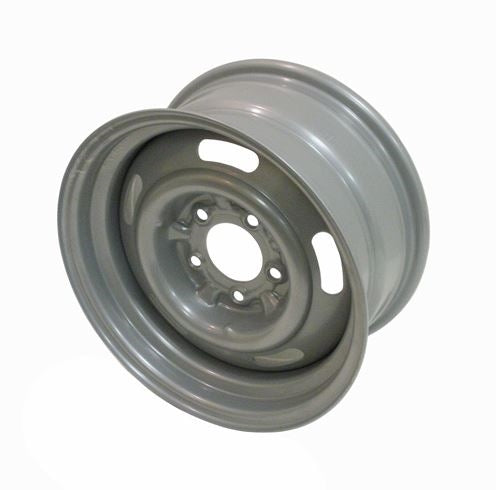 Chevy Rally Wheel, Correct Silver Painted 15 X 8, EACH, Angle 2