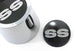 1969 - 1970 Chevelle and Nova Center Cap Sticker Decal with RAISED Silver "SS" Logo, 1 3/4 Inch, OE Style, Angle 2