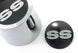 1969 - 1970 Chevelle and Nova Center Cap Sticker Decal with RAISED Silver "SS" Logo, 1 3/4 Inch, OE Style, Angle 2